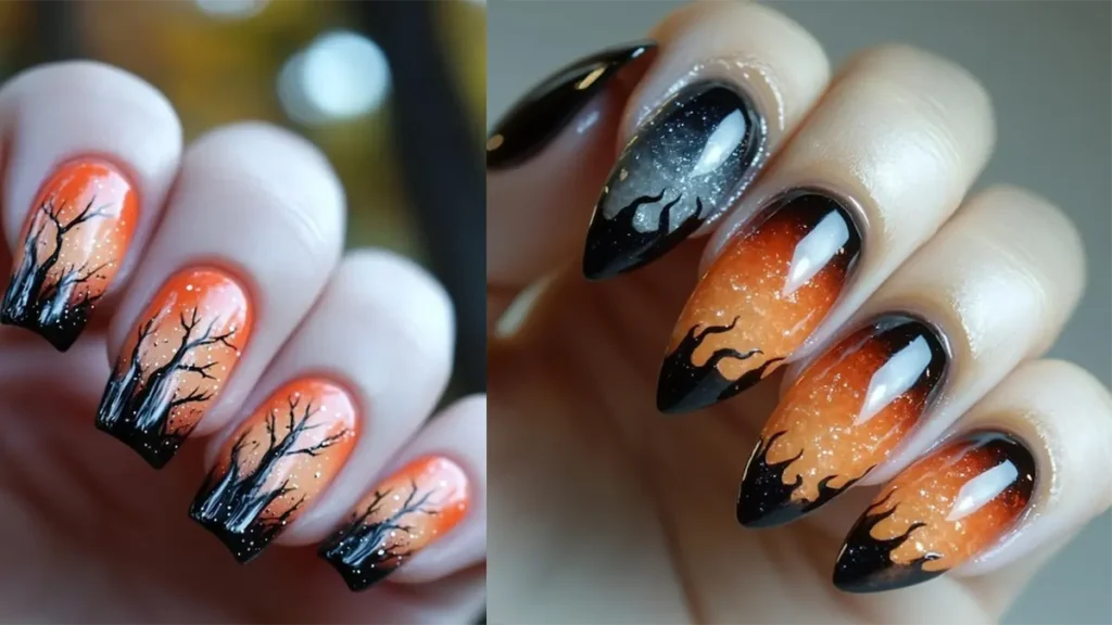 witchy nails, witchy nails designs, stiletto witchy goth nails, stiletto witchy nails, witchy nails ideas,