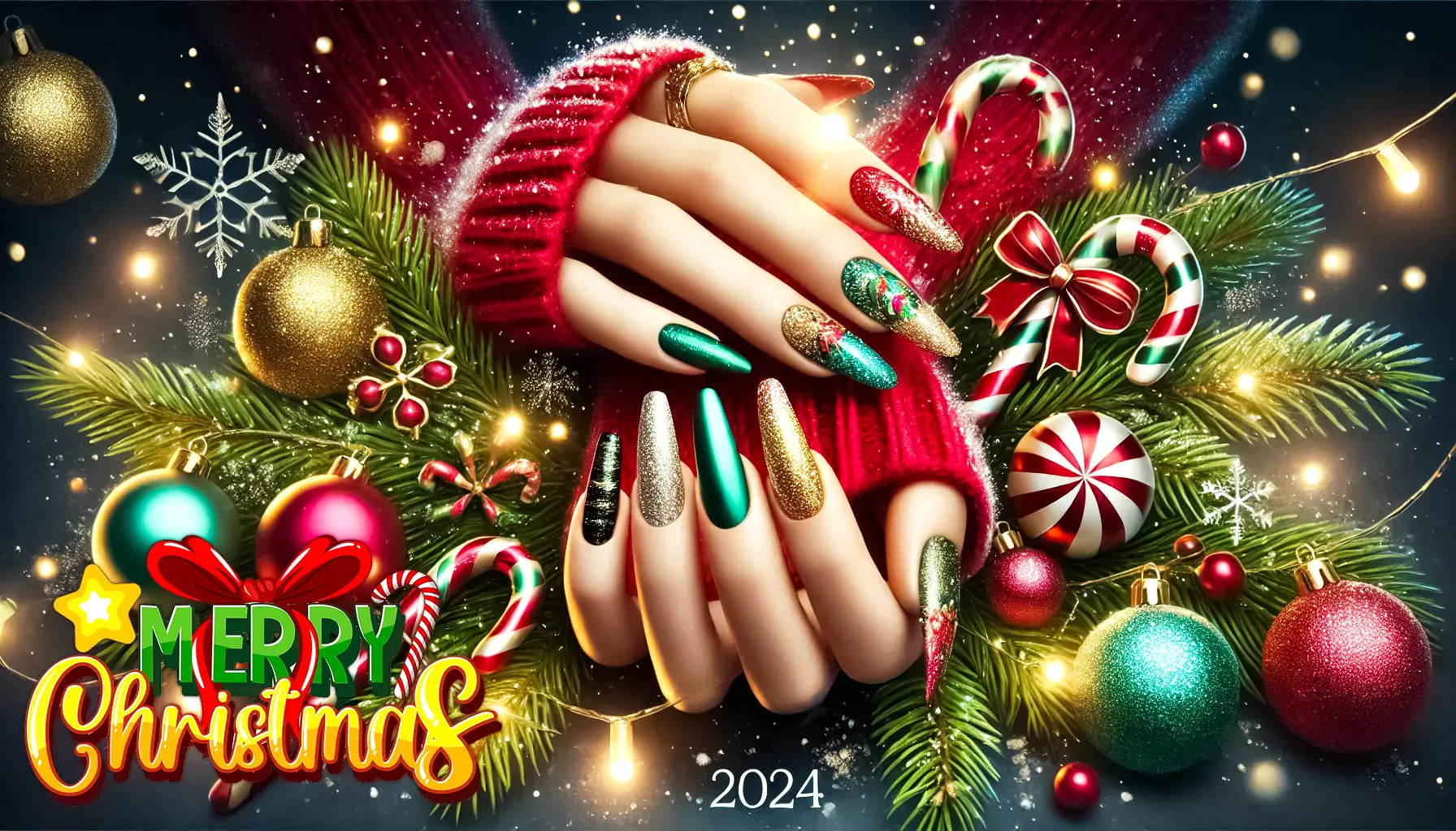 Christmas Nails, Christmas Nails Ideas 2024, Christmas Nail Designs,